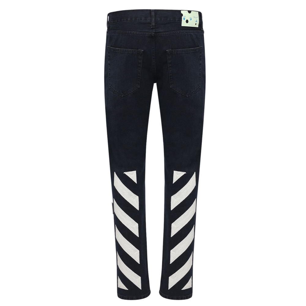 Mens Off-White Denim Jeans Diagonal Eco Slim, Straight